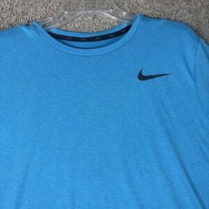 Nike Dri Fit Shirt Mens L Blue Short Sleeve Breathe Tee Training Top 832835